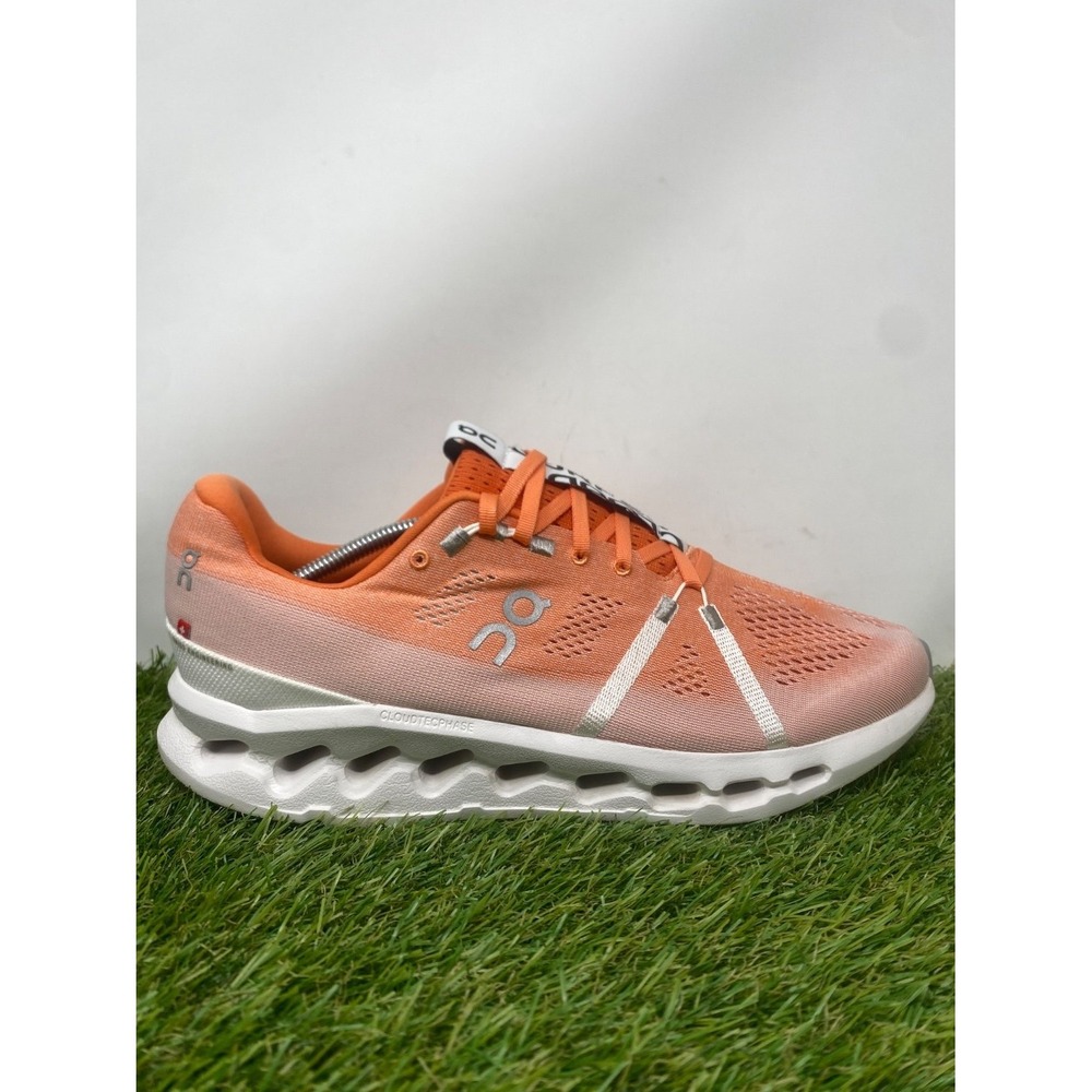 On Cloudsurfer Mens Size 11 Shoes Orange White Athletic Sneakers Running Gym